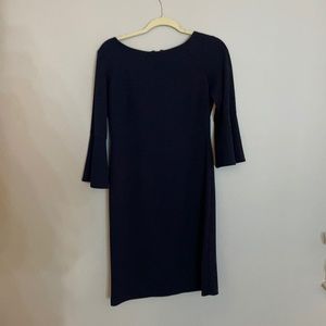 NAVY BELL SLEEVE DRESS - SIZE 8